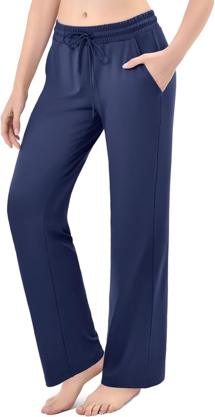 Loose Straight Leg Women’s Sweatpants with Pockets for Sports Jogging